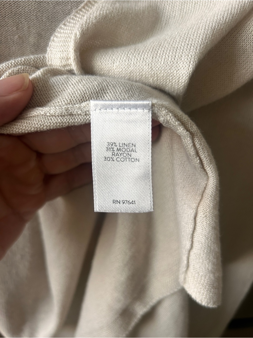 J. Jill XS Linen Blend Tie Front Open Cardigan Oatmeal Lightweight Sweater - Picture 5 of 6